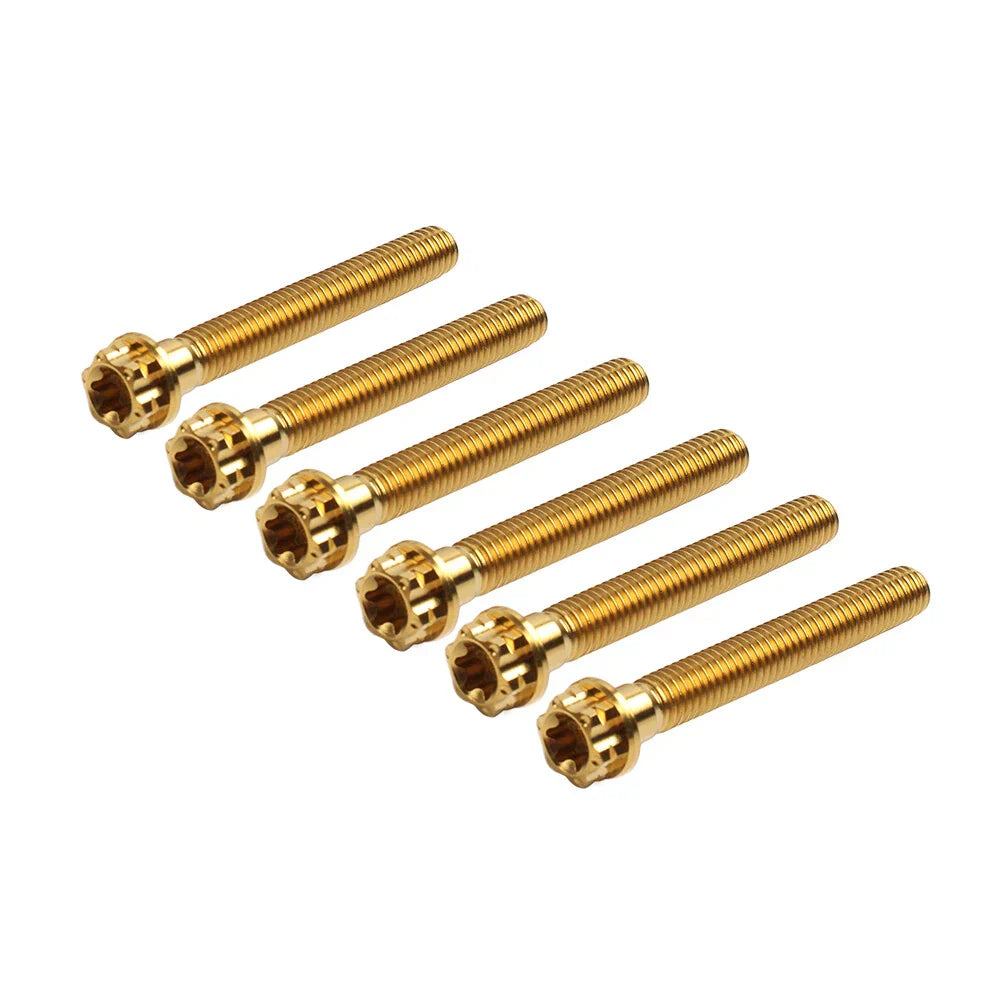 6 x M8x45mm Titanium Torx Head Flange Screws for Motorcycle Bike