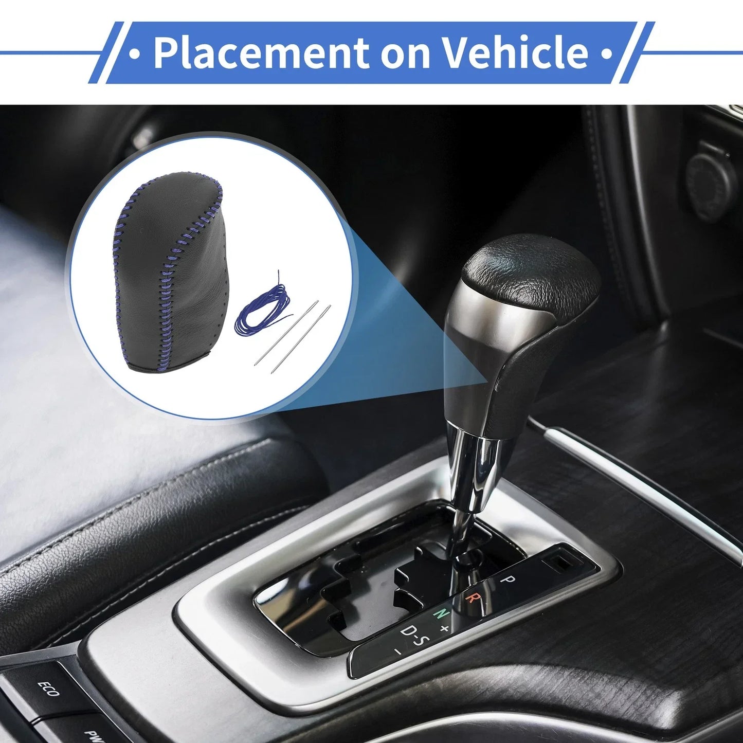 Car Gear Shift Knob Cover for Hyundai Tucson (2010-2013) - Black & Blue