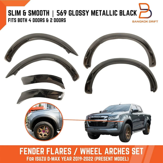 3" Slim Fender Flare Arch Gloss Black for Isuzu D-Max Dmax (2020-2023)