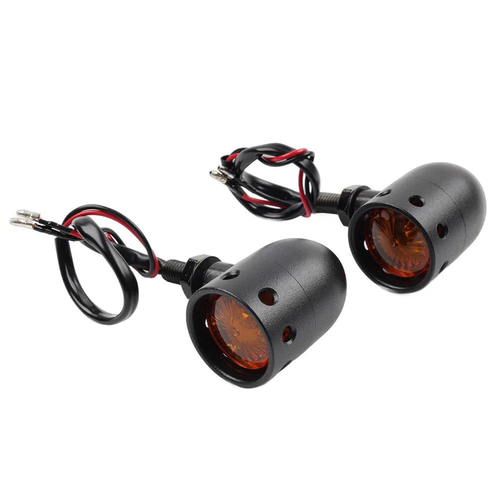 11 LEDs Black Retro Motor Turn Signal Lights for Universal