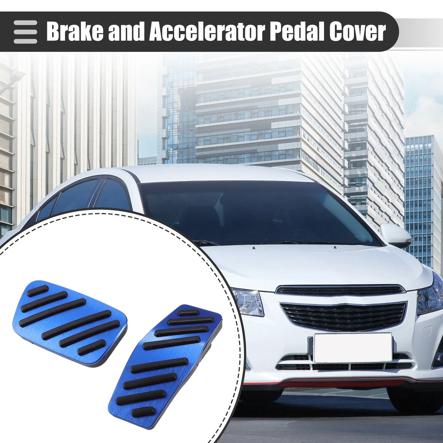Brake & Accelerator Pedal Covers for Chevrolet Cruze (2009-2020) Black Blue
