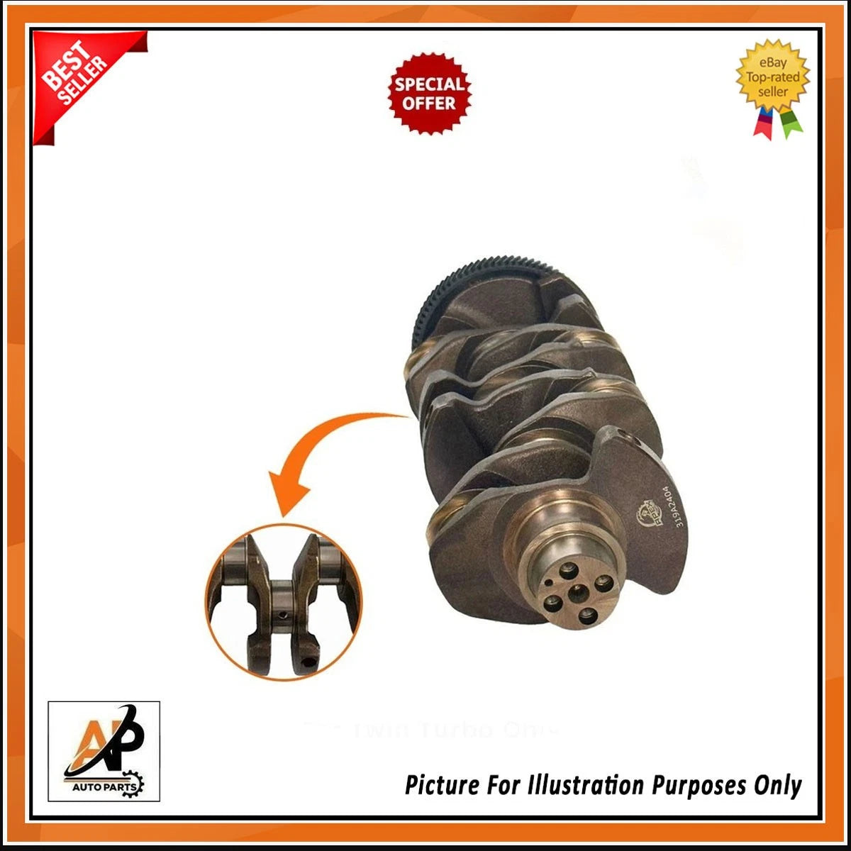 Alloy Steel Crankshaft Replacement for Land Rover Range Rover Jaguar XF (2016–2019)
