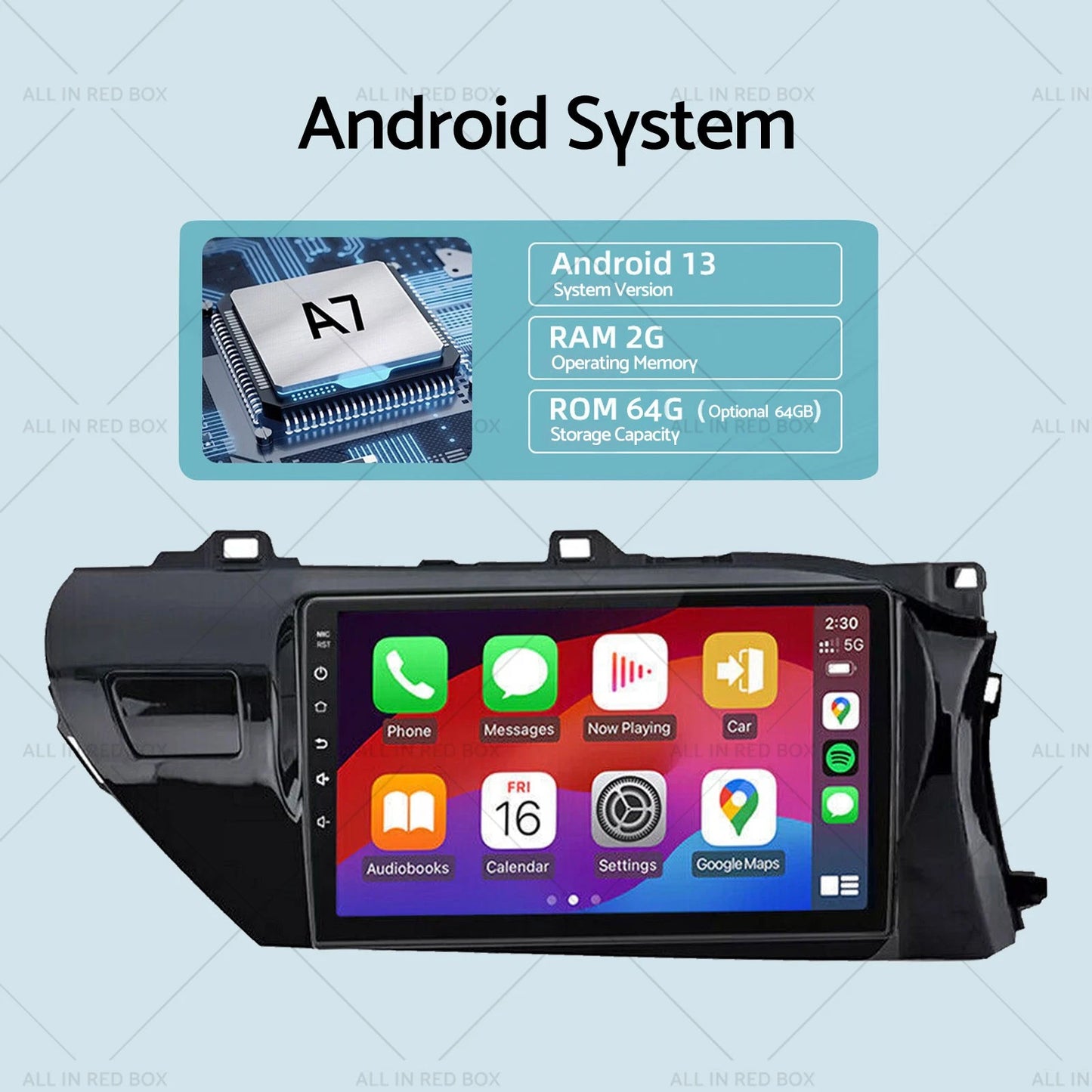10" Head Unit for Toyota Hilux (2015-2022) - Carplay, Android Auto, Camera