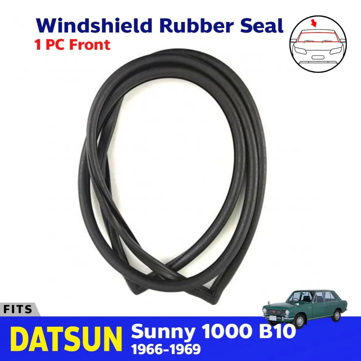 Front Windshield Rubber Weathersrtip Fits Datsun Sunny 1000 B10 Sedan 1966-69