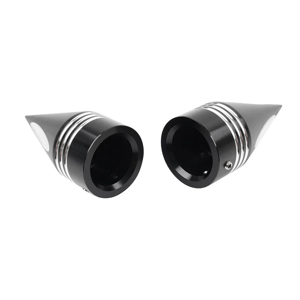 Black & White Spike Front Axle Cap Nut for Harley Touring Dyna Sportster