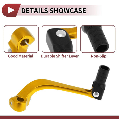 Folding Motorcycle Gear Shifter Lever for Honda CRF110F (2013-2018) Gold Black