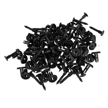 100 x 6mm Bumper Bonnet Trim Clips for Universal Vehicles