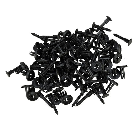 100 x 6mm Bumper Bonnet Trim Clips for Universal Vehicles