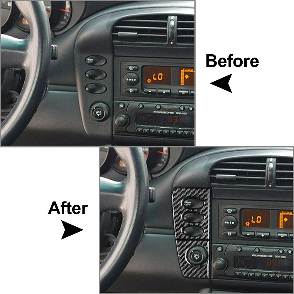 Radio Control Switch Panel Cover Trim for Porsche Boxster 1998-2004 Black