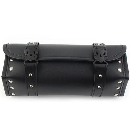 Universal Black PU Leather Motorcycle Side Saddle Bags for Storage