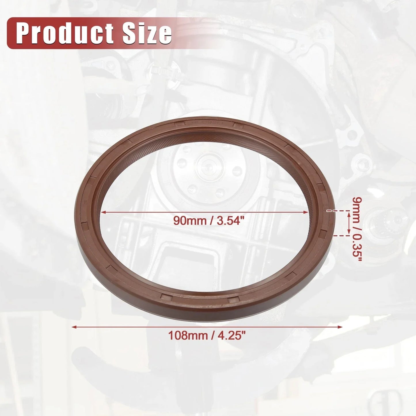 2 x Engine Crankshaft Seals for Lexus ES350 (2007-2023) Rubber