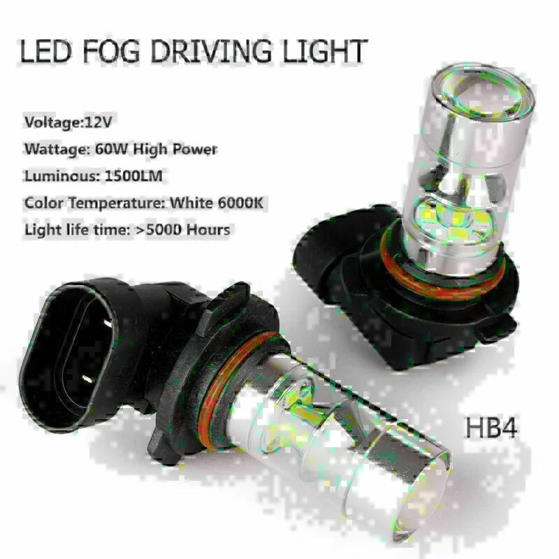 HB4/9006 60W LED Fog Driving Daytime Light Bulbs for Car