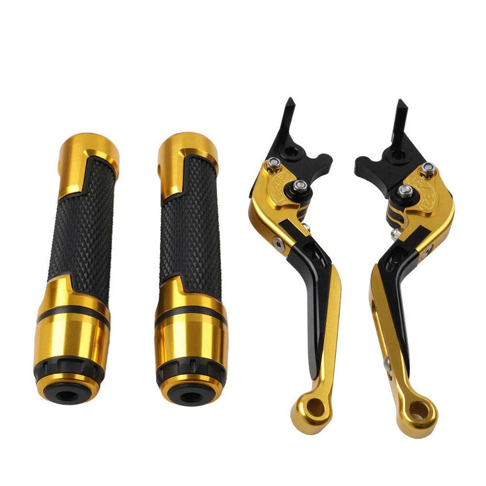 Gold Extendable Brake Clutch Levers Grip Set for Kawasaki Z650 Z900 (2017-2023)