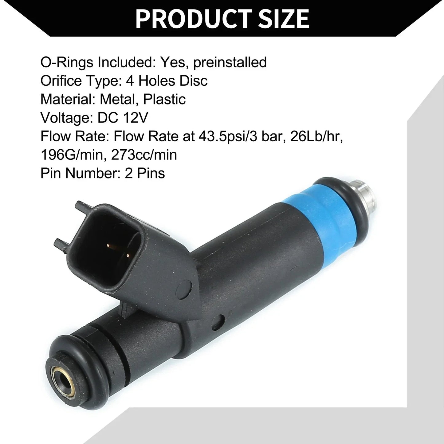 Fuel Injector for Dodge Grand Caravan 3.8L 2001-2004 - 1 x Black