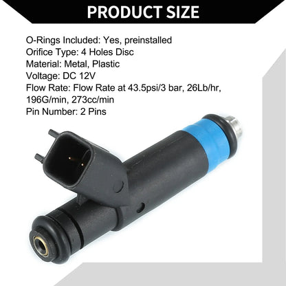 Fuel Injector for Dodge Grand Caravan 3.8L 2001-2004 - 1 x Black