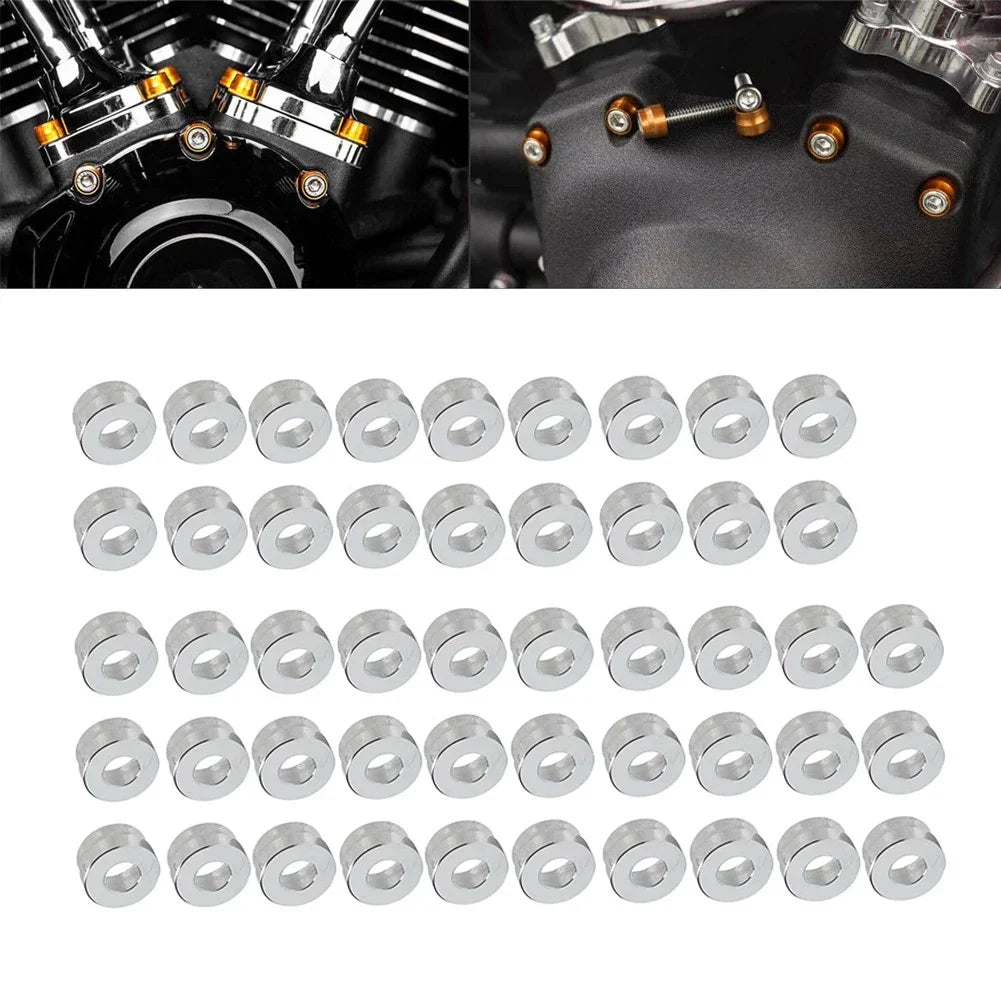 48X Chrome Engine Bolt Topper Caps for Harley Twin Cam Touring Road Glide