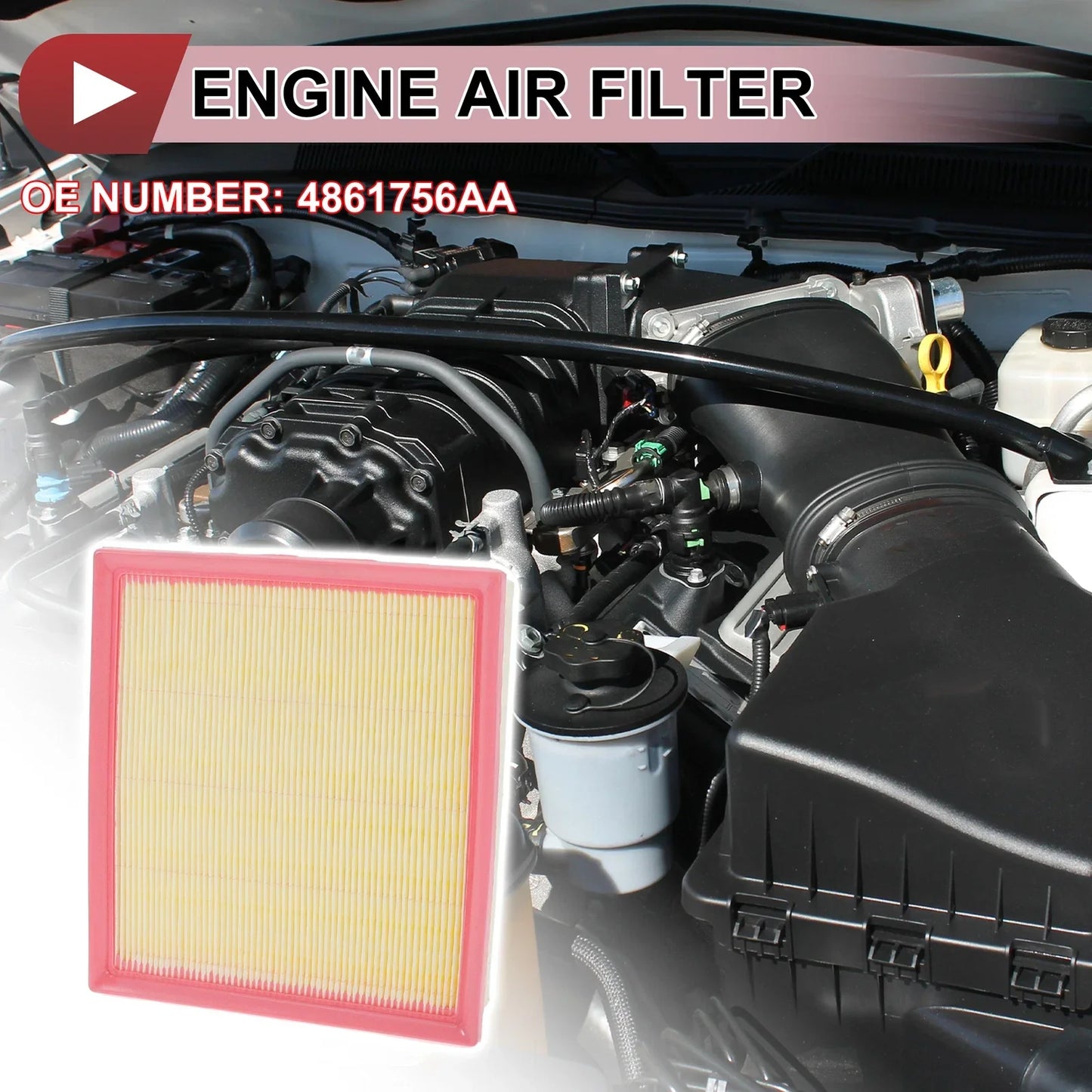 Car Engine Air Filter for Dodge Durango (2011-2025) - 1 x Long Life Filter