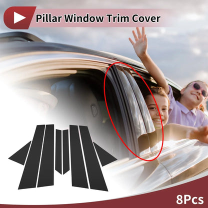 Door Pillar Window Trim for Hyundai Elantra (2007-2010) - Black Finish