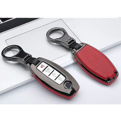 Leather Car Remote Control Key Case Cover for Nissan Infiniti