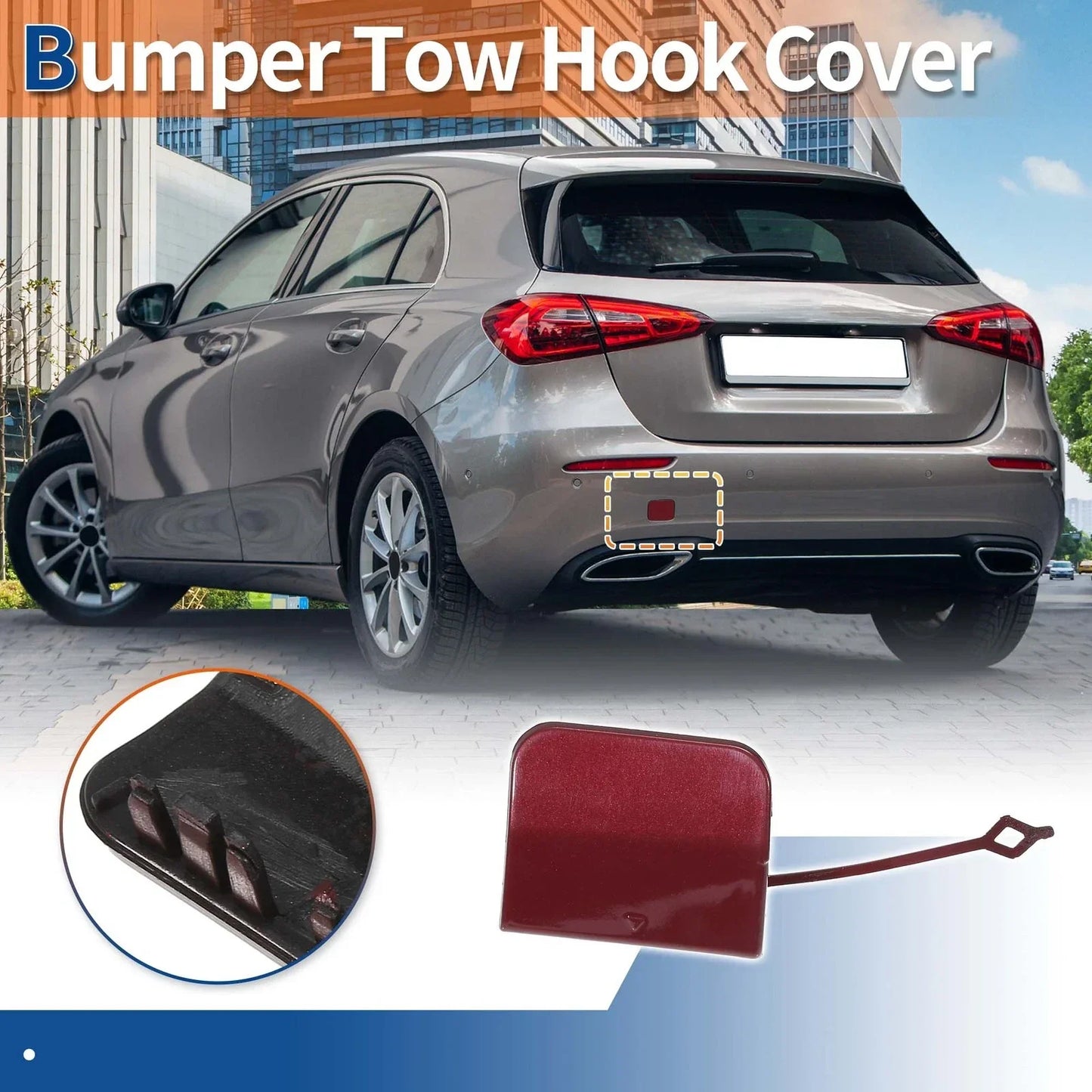 Rear Tow Hook Cover for Mercedes-Benz A W177 (2019-2023) - Red