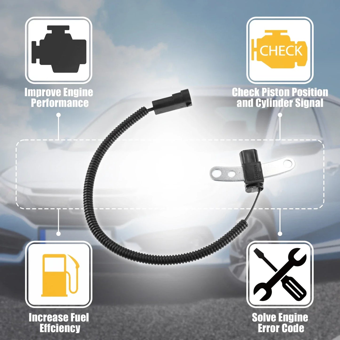 Crankshaft Position Sensor for Jeep Wrangler, Cherokee, Dodge (2011-2023)