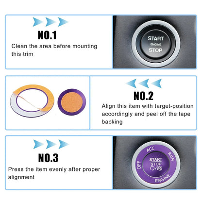 Engine Push Start Stop Button Cover Kit for Dodge Charger Challenger (2015-2023)