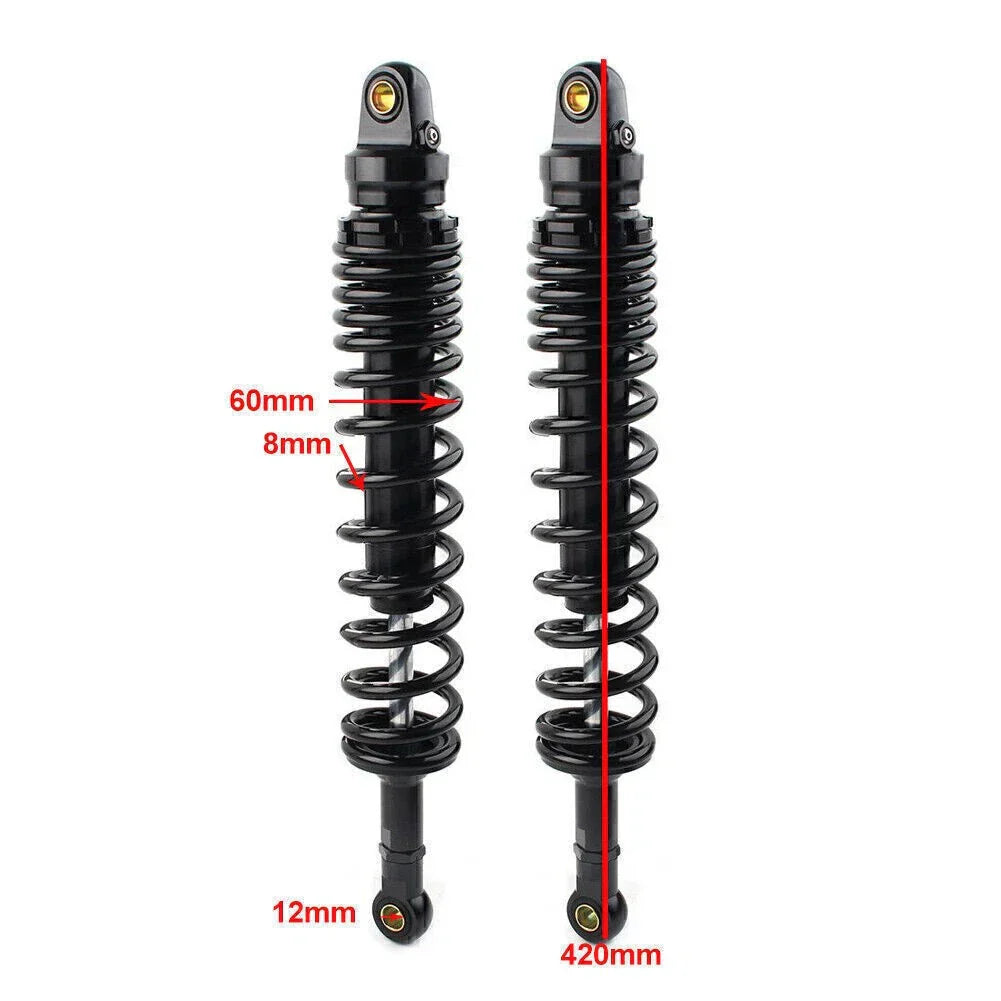 Adjustable 420MM Rear Suspension Air Damper for Yamaha Suzuki Honda ATV Black