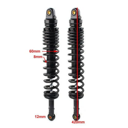 Adjustable 420MM Rear Suspension Air Damper for Yamaha Suzuki Honda ATV Black