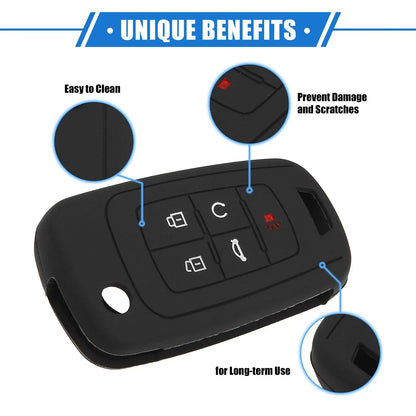 2 x 5 Button Smart Remote Key Shell for Chevrolet Camaro (2010-2019) Black