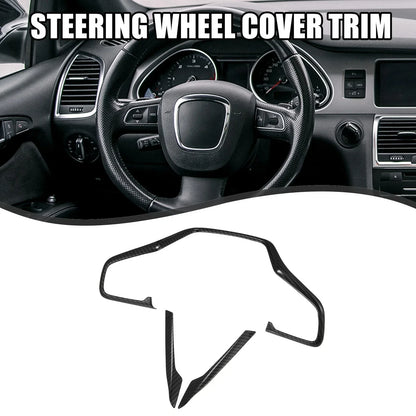 3 Pcs Steering Wheel Cover Trim for Honda Civic (2016-2021) Carbon Fiber