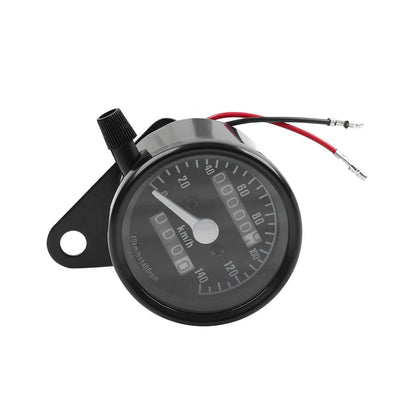 Black 12V Universal Odometer Speedometer Tachometer Gauge for Motorcycle