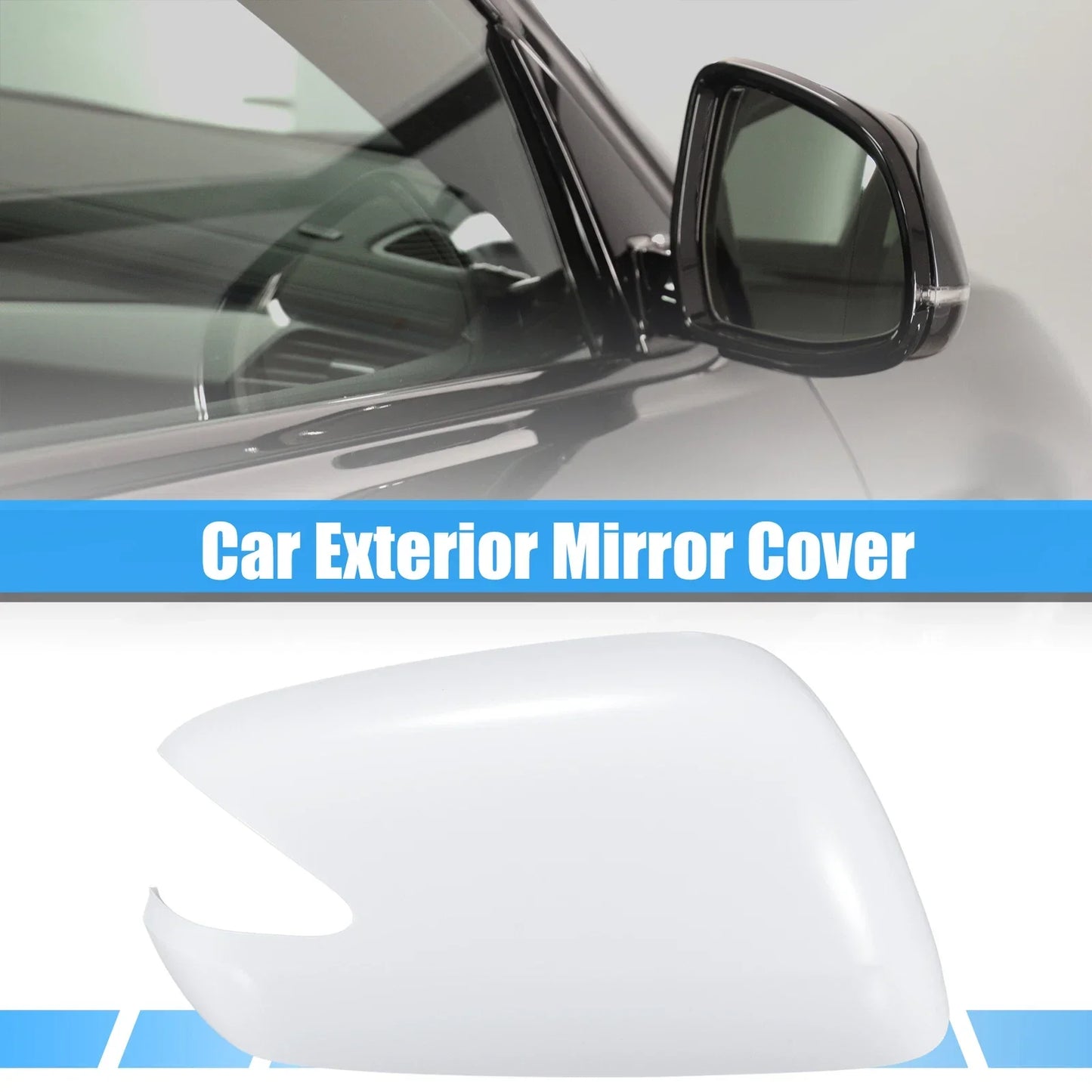 Right Side Car Exterior Mirror Cover White for Honda Jazz (2008-2015)