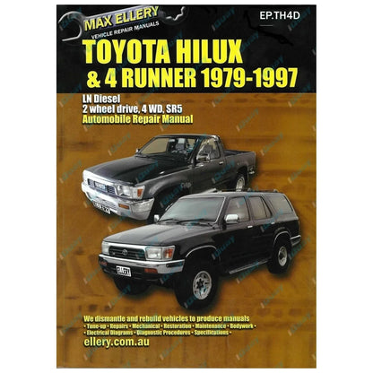 Workshop Repair Manual Book Ellery for Hilux 4Runner Diesel L 2L 3L 1979-97