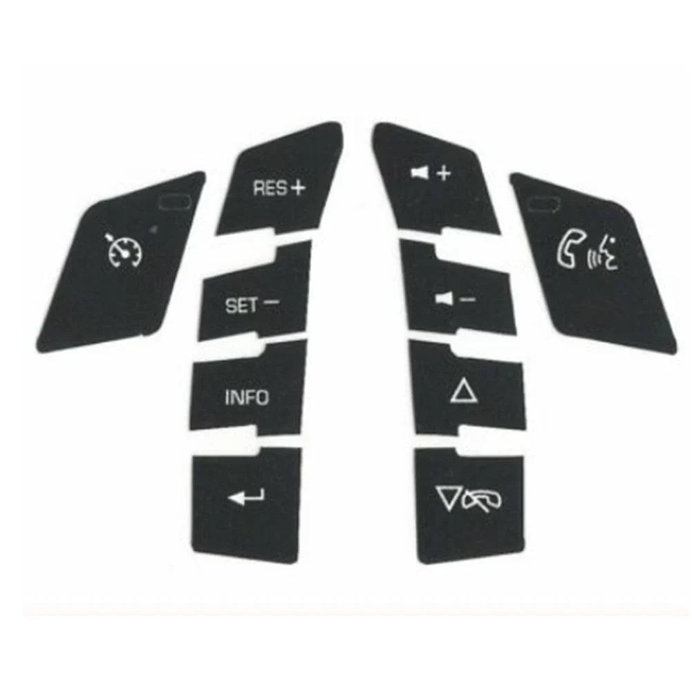 Button Repair Decals Car Sticker 1 Set ABS Black