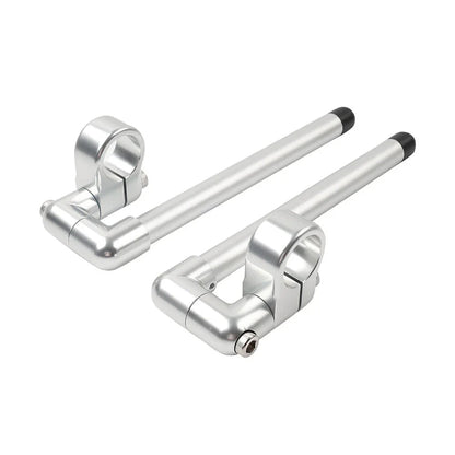 37MM Clip-On Handlebar for Universal Cafe Racer 7/8" Fork Tube Silver