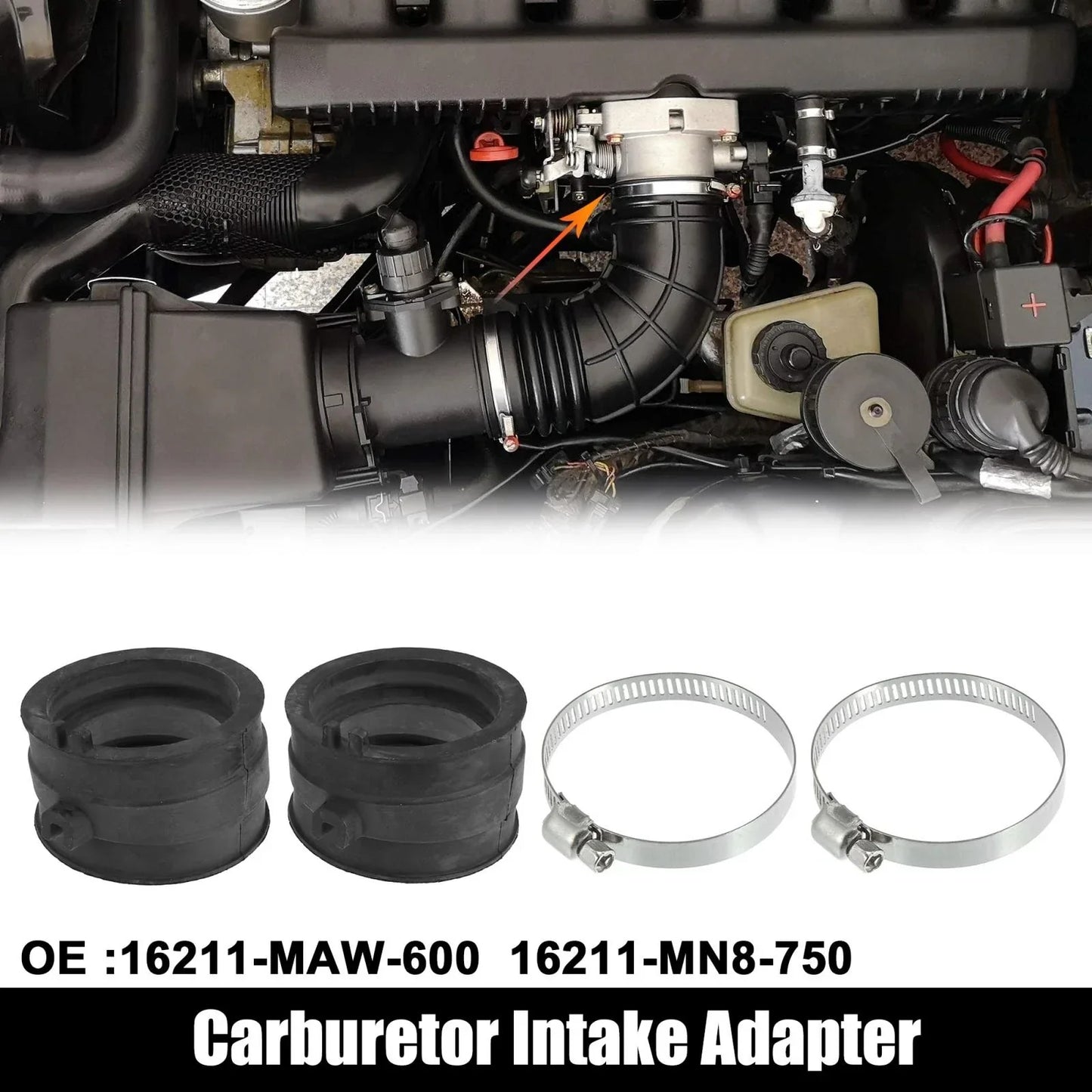 2 x Carburetor Manifold Boots Adapter for Honda VT600, 750, XL600V (1988-1998)