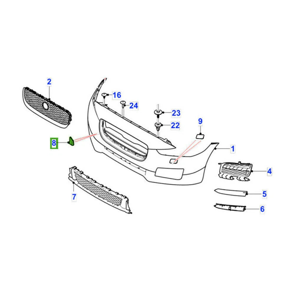 Plastic Front Bumper Tow Eye Cover for Jaguar XF (2016-2020)