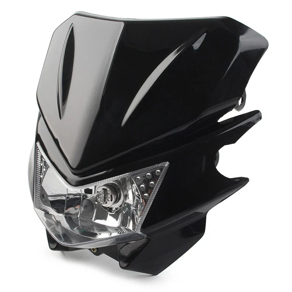 Headlight Lamp Fairing Hi/Lo for Universal Fit Street Fighter Dirt Bike Black