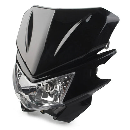 Headlight Lamp Fairing Hi/Lo for Universal Fit Street Fighter Dirt Bike Black