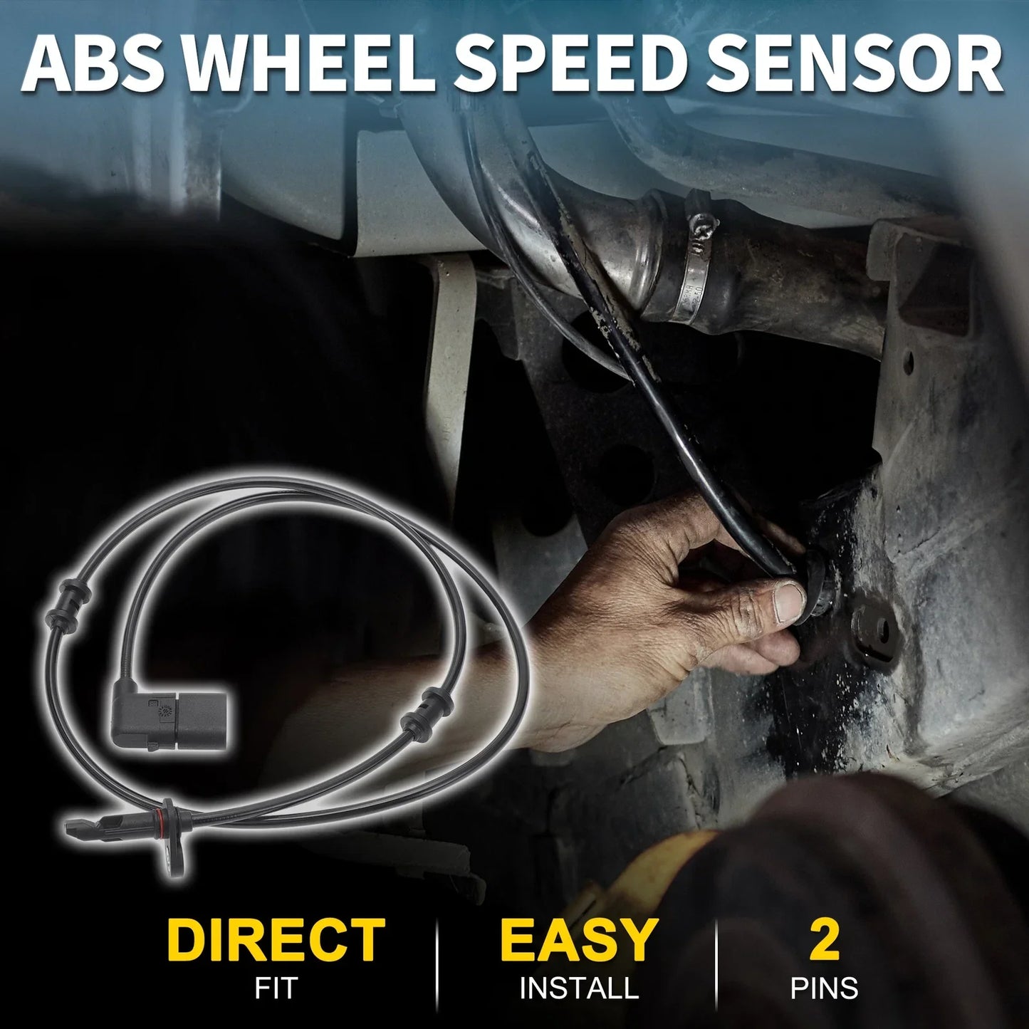 2 x Rear Side ABS Wheel Speed Sensors for Mercedes-Benz C300 (2015-2021)