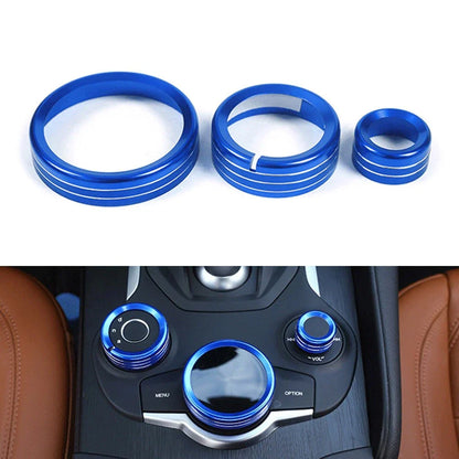 Blue Multimedia Knob Ring for Alfa Romeo Giulia Stelvio (2017-2019)