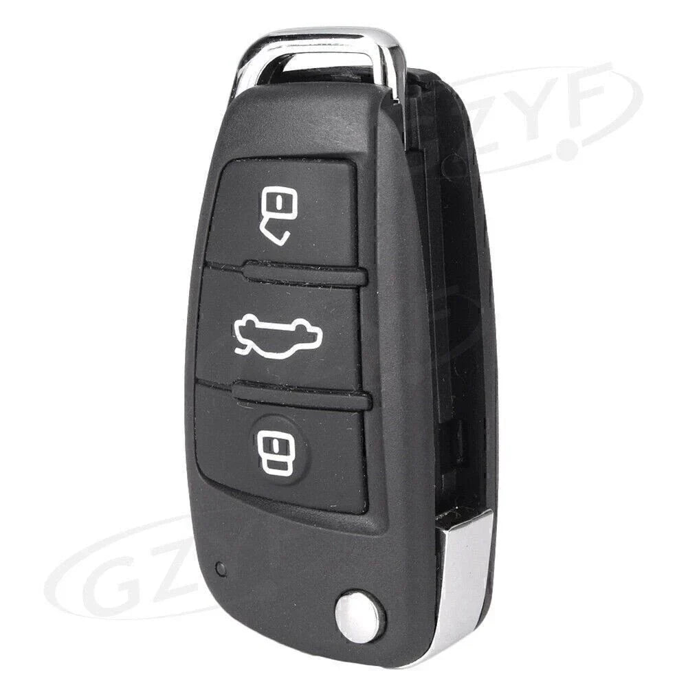 Folding Key Shell Remote Case 3 Buttons for Audi Q7 A8 Quattro (2007-2015)