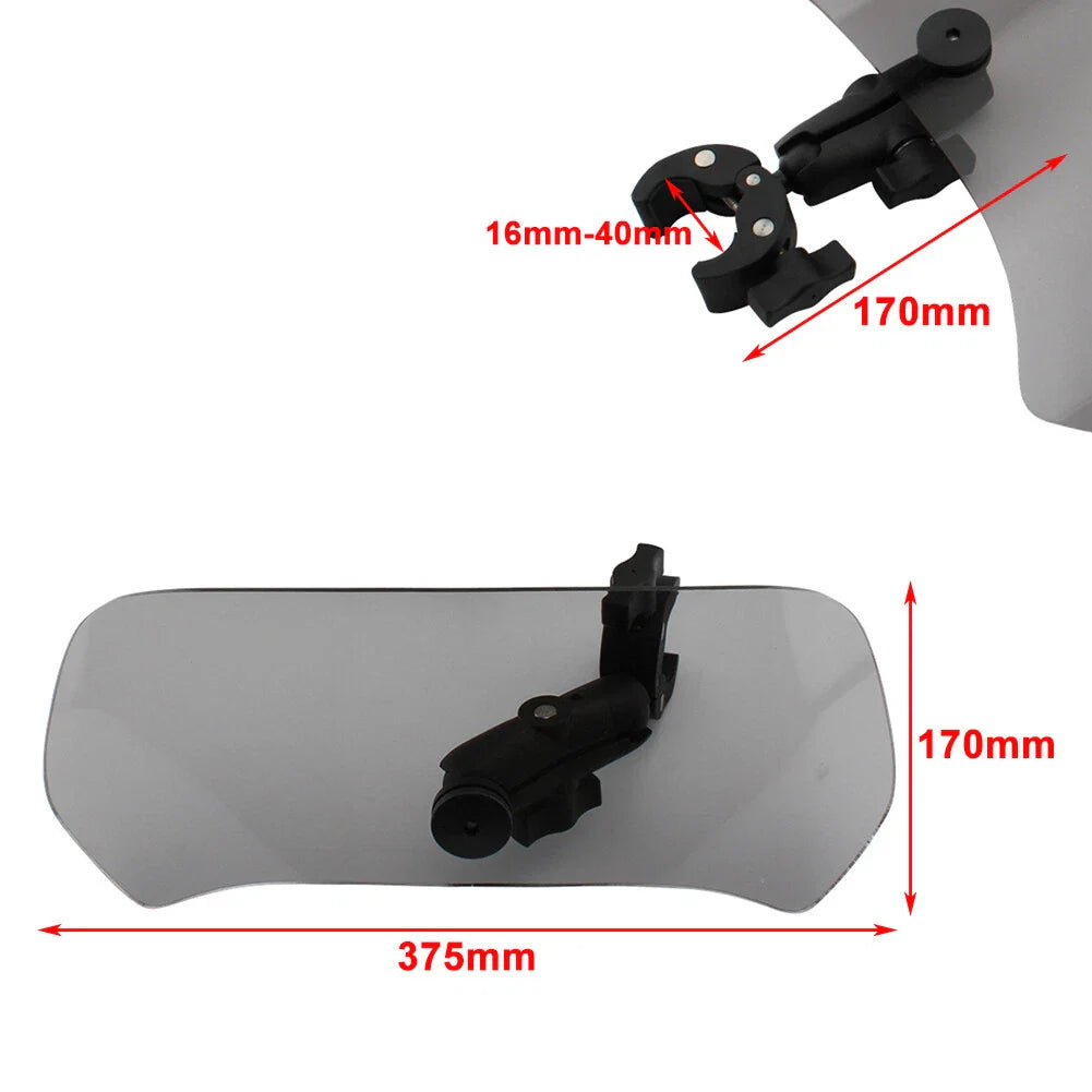 Large Front Windshield Deflector for Universal Motorcycle - Gray