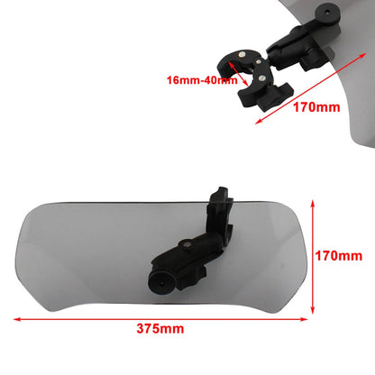 Large Front Windshield Deflector for Universal Motorcycle - Gray