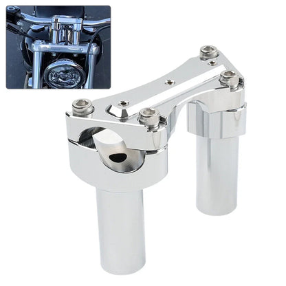 Chrome 3.5" Handlebar Riser & Top Clamp for Harley Dyna, Road Glide (2006-2023)