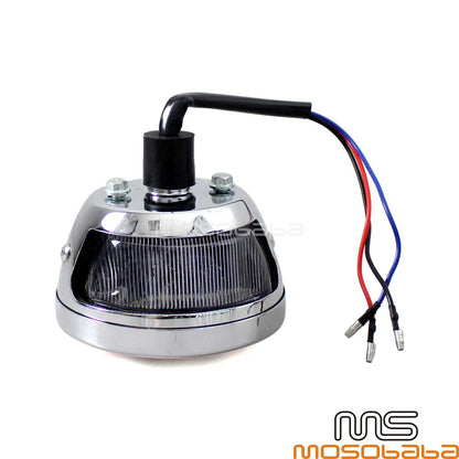 Chrome Retro LED Brake Tail Light for Chopper Cafe Racer Custom Style
