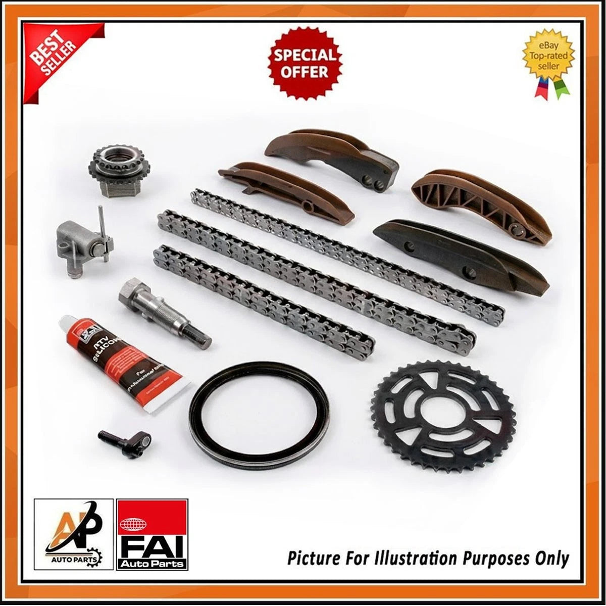 Engine Timing Chain Kit OEM Quality for BMW 2.0D N47 (2007–2012)