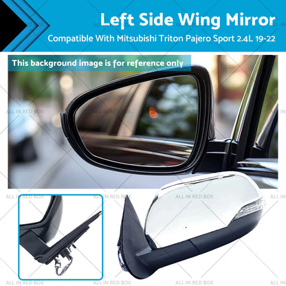 LH Chrome Side Wing Mirror for Mitsubishi Triton Pajero Sport (2019-2022)
