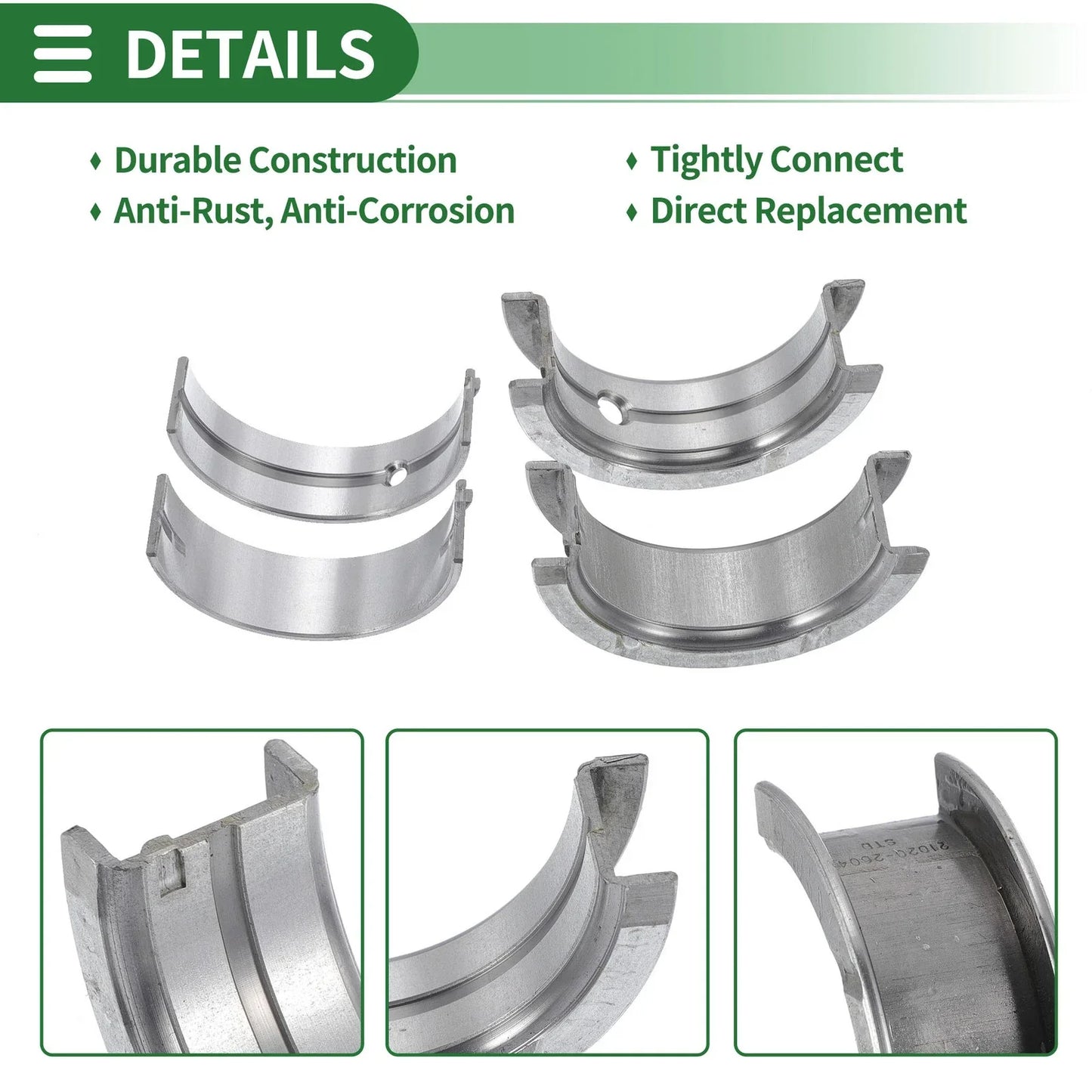 Main Bearing Set for Hyundai Accent (1995-2011) - 10 Pcs