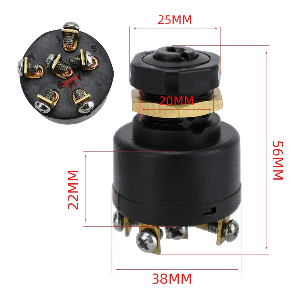 3 Position Outboard Ignition Start Switch with 6 Terminals for Boats